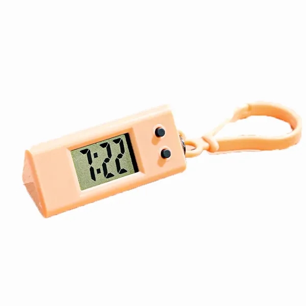 Mini Digital Keychain Clock with Backpack Clip - Mini Digital Keychain Clock with Backpack Clip - Image 3 of 5