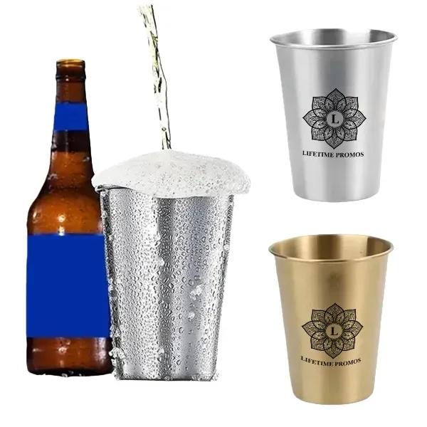 15oz Stainless Steel Beer Cup Kitchen Drinkware Coffee Mug - 15oz Stainless Steel Beer Cup Kitchen Drinkware Coffee Mug - Image 0 of 3