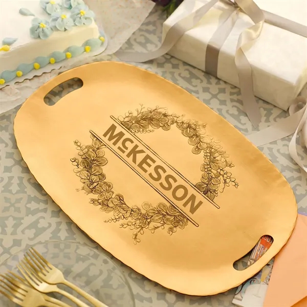 Eucalyptus Metal Display Tray with Handles - Eucalyptus Metal Display Tray with Handles - Image 1 of 2