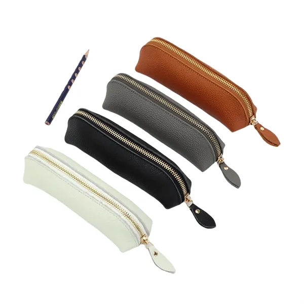 Lychee Grain Head Layer Cowhide Pencil Case - Lychee Grain Head Layer Cowhide Pencil Case - Image 0 of 4