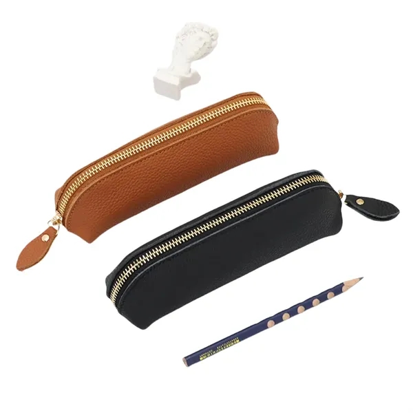 Lychee Grain Head Layer Cowhide Pencil Case - Lychee Grain Head Layer Cowhide Pencil Case - Image 1 of 4