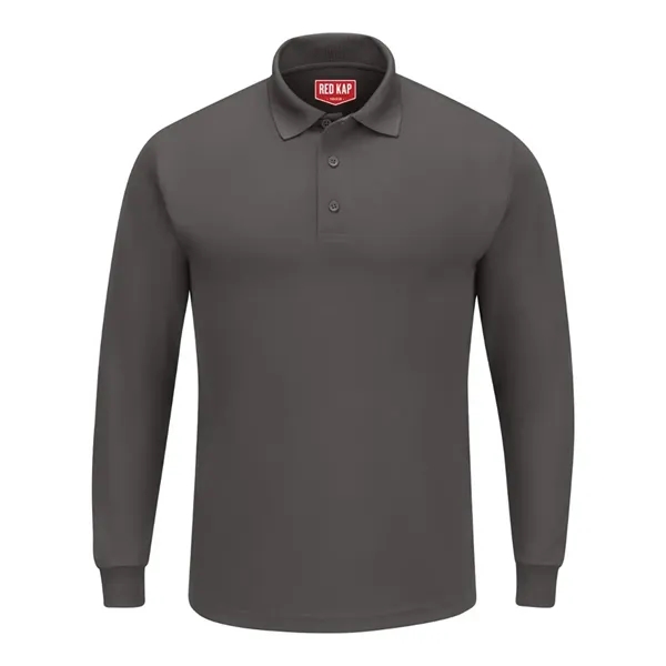 Red Kap Men's Long Sleeve Performance Knit Polo - Red Kap Men's Long Sleeve Performance Knit Polo - Image 3 of 8