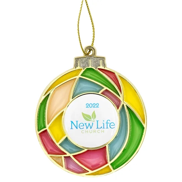 Stained Glass Bulb Christmas Holiday Ornament - Stained Glass Bulb Christmas Holiday Ornament - Image 2 of 3