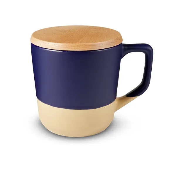 16.5 oz Boston Ceramic Mug With Wood Lid - 16.5 oz Boston Ceramic Mug With Wood Lid - Image 6 of 14