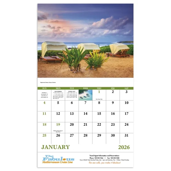 Good Value™ Beach Paradise - Stapled Calendar - Good Value™ Beach Paradise - Stapled Calendar - Image 6 of 30