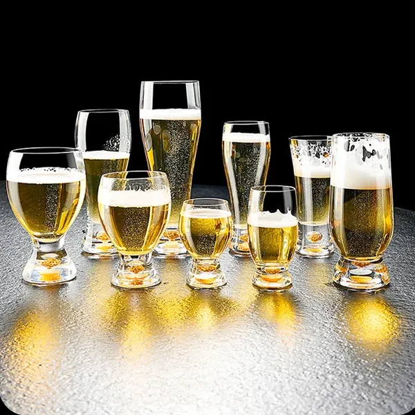 17.5 oz Craft Beer Glasses Pilsner Style with Gold Foil Base - 17.5 oz Craft Beer Glasses Pilsner Style with Gold Foil Base - Image 4 of 4