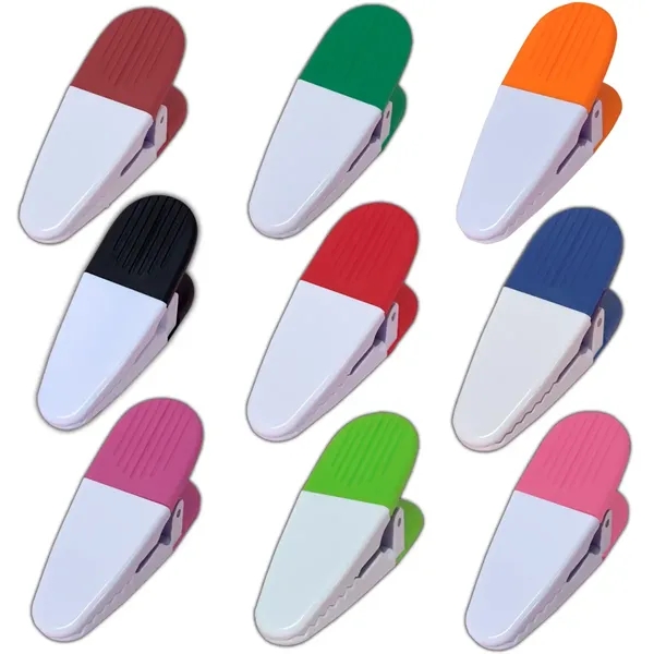 Popular ! Magnetic Memo Power Clips -White With Colored Grip - Popular ! Magnetic Memo Power Clips -White With Colored Grip - Image 1 of 11