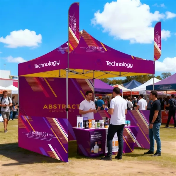 10'Custom Canopy Tent+3 Walls+8ft Flags+6ft Table Cover - 10'Custom Canopy Tent+3 Walls+8ft Flags+6ft Table Cover - Image 4 of 5