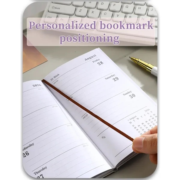 A5 Leather Journal Notebook Calendar Monthly Weekly Planner - A5 Leather Journal Notebook Calendar Monthly Weekly Planner - Image 2 of 7