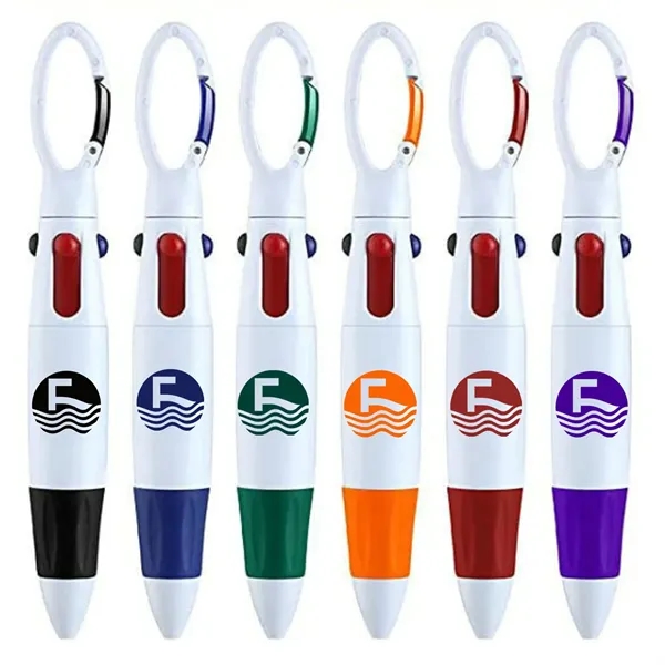 Multi-color clip-on ballpoint pen - Multi-color clip-on ballpoint pen - Image 0 of 7