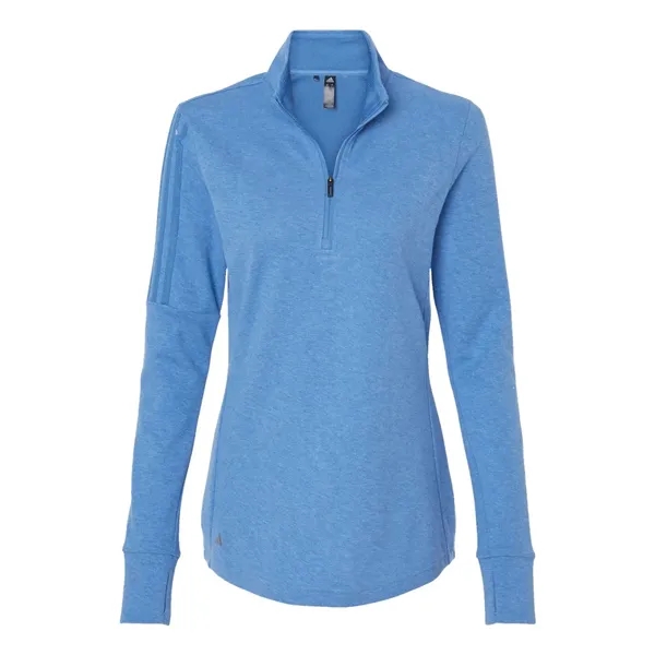 Adidas Women's 3-Stripes Quarter-Zip Sweater Pullover - Adidas Women's 3-Stripes Quarter-Zip Sweater Pullover - Image 7 of 12