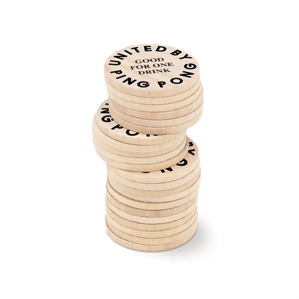 Custom Wood Nickel Token, 1 1/2" dia.
