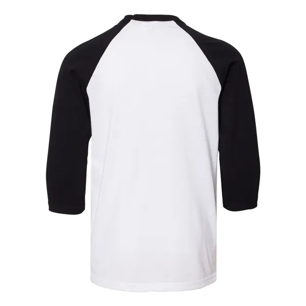 BELLA + CANVAS Youth Three-Quarter Sleeve Baseball Tee - BELLA + CANVAS Youth Three-Quarter Sleeve Baseball Tee - Image 2 of 8