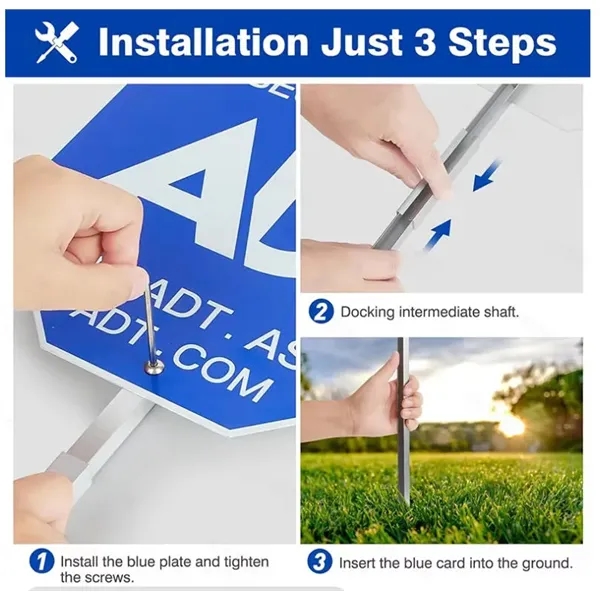 10in Aluminum Pole Yard Safety Sign Stakes Traffic Control - 10in Aluminum Pole Yard Safety Sign Stakes Traffic Control - Image 4 of 4