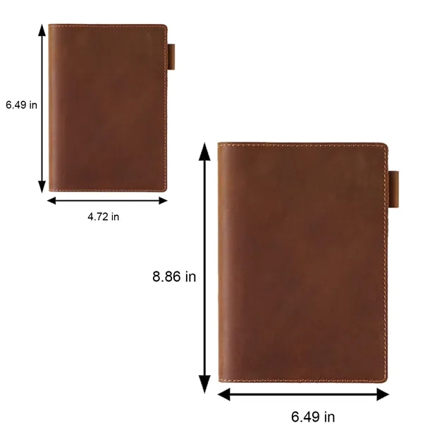 Leather Refillable Travel Notebook W/ Pen Holder Card Slot - Leather Refillable Travel Notebook W/ Pen Holder Card Slot - Image 8 of 12