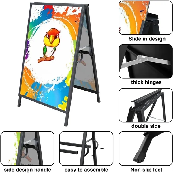 Metal Folding Sidewalk A Frame Sign Corrugate Plastic Poster - Metal Folding Sidewalk A Frame Sign Corrugate Plastic Poster - Image 2 of 5