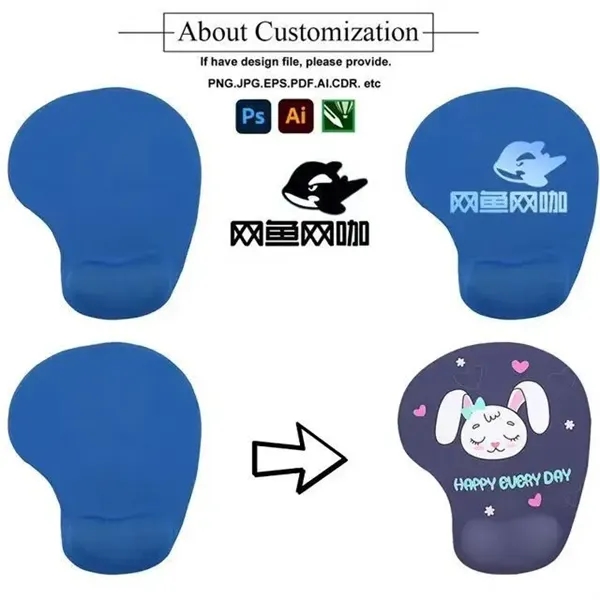 Ergonomic Mouse Pad with Gel Wrist Rest Support - Ergonomic Mouse Pad with Gel Wrist Rest Support - Image 1 of 5