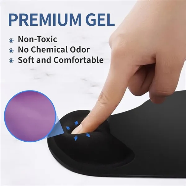 Ergonomic Mouse Pad with Gel Wrist Rest Support - Ergonomic Mouse Pad with Gel Wrist Rest Support - Image 2 of 5