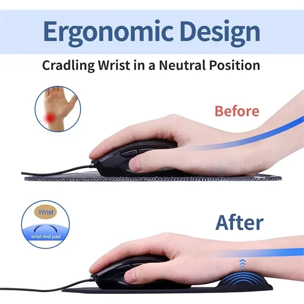 Ergonomic Mouse Pad with Gel Wrist Rest Support - Ergonomic Mouse Pad with Gel Wrist Rest Support - Image 5 of 5