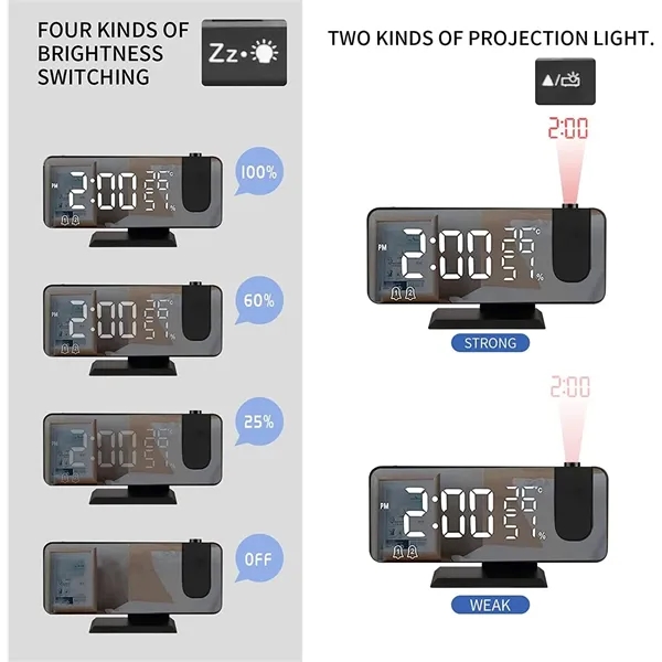 Projection Alarm  Clock for Bedrooms Ceiling - Projection Alarm  Clock for Bedrooms Ceiling - Image 4 of 9