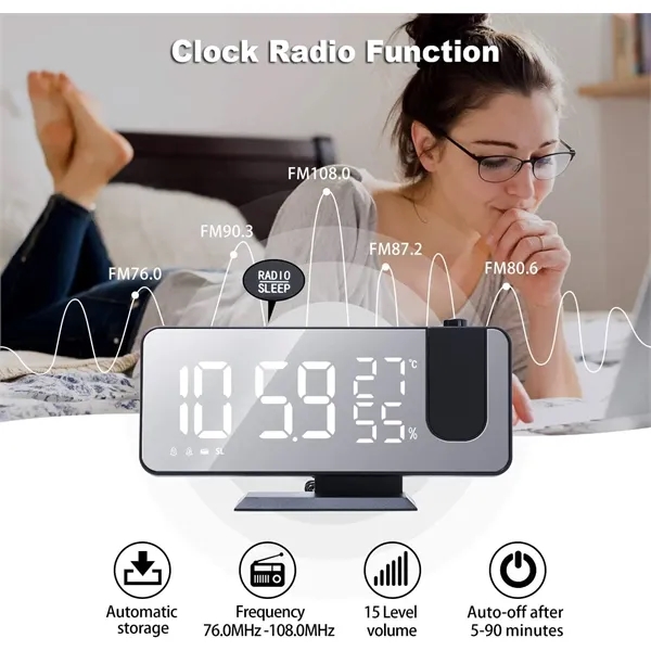 Projection Alarm  Clock for Bedrooms Ceiling - Projection Alarm  Clock for Bedrooms Ceiling - Image 5 of 9