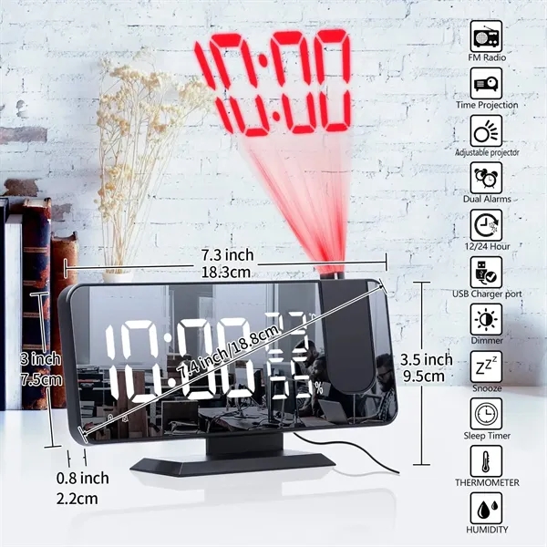 Projection Alarm  Clock for Bedrooms Ceiling - Projection Alarm  Clock for Bedrooms Ceiling - Image 7 of 9