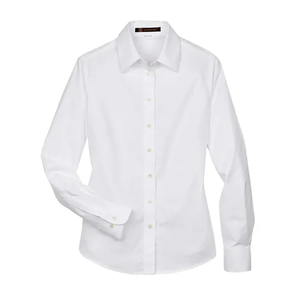 Harriton Women's Long Sleeve Oxford Dress Shirt - Harriton Women's Long Sleeve Oxford Dress Shirt - Image 7 of 8