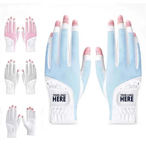 Golf Fingerless Breathable Mesh Sun Protection Gloves