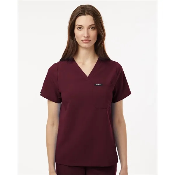 Jaanuu Women's Rhena Essential 1-Pocket Scrub V-Neck Top - Jaanuu Women's Rhena Essential 1-Pocket Scrub V-Neck Top - Image 0 of 12