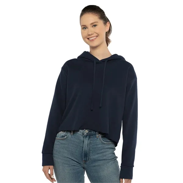 Next Level Women's Laguna Sueded Raw Edge Crop Hoodie Swe...