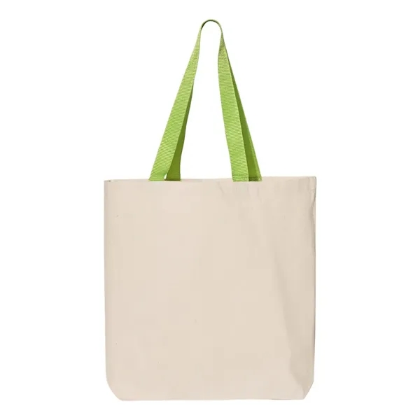 Q-Tees 11L Canvas Tote with Contrast-Color Handles - Q-Tees 11L Canvas Tote with Contrast-Color Handles - Image 7 of 20