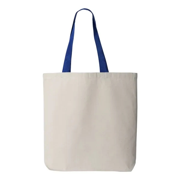 Q-Tees 11L Canvas Tote with Contrast-Color Handles - Q-Tees 11L Canvas Tote with Contrast-Color Handles - Image 15 of 20