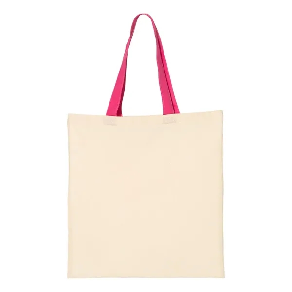 Q-Tees Economical Tote with Contrast-Color Handles - Q-Tees Economical Tote with Contrast-Color Handles - Image 12 of 40
