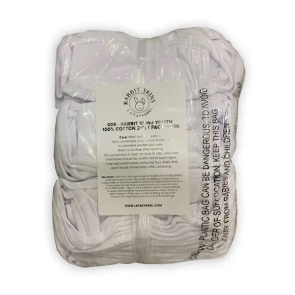 Rabbit Skins Youth 100% Cotton 2-Ply Face Mask - Rabbit Skins Youth 100% Cotton 2-Ply Face Mask - Image 6 of 7