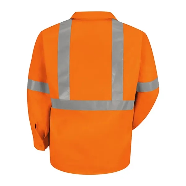 Red Kap Men's High Visibility Safety Long Sleeve Work Shirt - Red Kap Men's High Visibility Safety Long Sleeve Work Shirt - Image 6 of 8