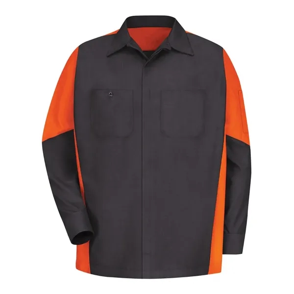 Red Kap Men's Long Sleeve Automotive Crew Shirt - Red Kap Men's Long Sleeve Automotive Crew Shirt - Image 12 of 17