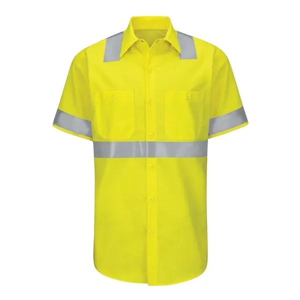 Red Kap Men's Enhanced & Hi-Visibility Work Shirt - Red Kap Men's Enhanced & Hi-Visibility Work Shirt - Image 9 of 10