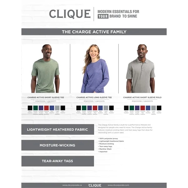 Clique Charge Active Mens Short Sleeve Tee - Clique Charge Active Mens Short Sleeve Tee - Image 6 of 43
