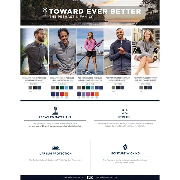 Cutter & Buck Peshastin Fleece Recycled Mens Hybrid Jacket - Cutter & Buck Peshastin Fleece Recycled Mens Hybrid Jacket - Image 11 of 21