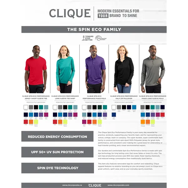 Clique Spin Eco Performance Half Zip Mens Pullover - Clique Spin Eco Performance Half Zip Mens Pullover - Image 8 of 34