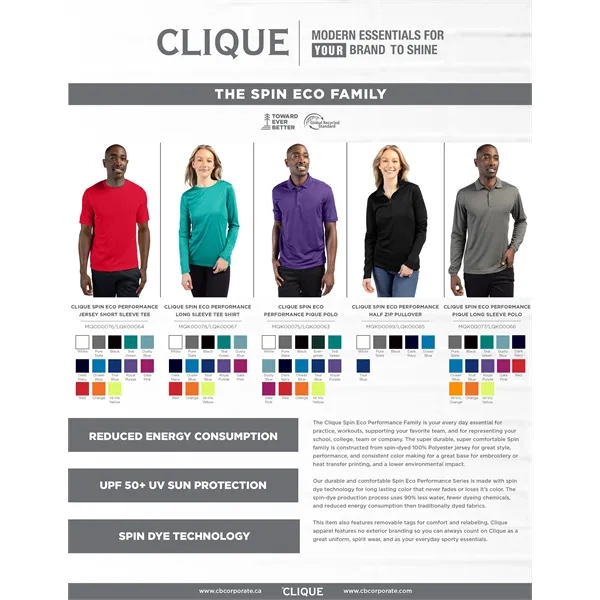 Clique Spin Eco Performance Pique Mens Polo - Clique Spin Eco Performance Pique Mens Polo - Image 4 of 91