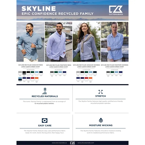 Cutter & Buck Skyline Epic Confidence Recycled Gingham Wo... - Cutter & Buck Skyline Epic Confidence Recycled Gingham Wo... - Image 59 of 61