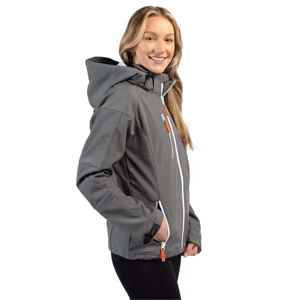 Clique Serac Stretch Softshell Hooded Full Zip Womens Jacket - Clique Serac Stretch Softshell Hooded Full Zip Womens Jacket - Image 8 of 10