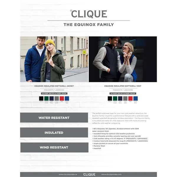 Clique Equinox Insulated Womens Softshell Jacket - Clique Equinox Insulated Womens Softshell Jacket - Image 6 of 25
