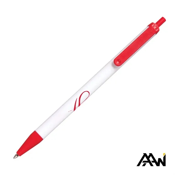 Value Slim Pen w/Glossy White Barrel - Matte Colored Accent - Value Slim Pen w/Glossy White Barrel - Matte Colored Accent - Image 1 of 21