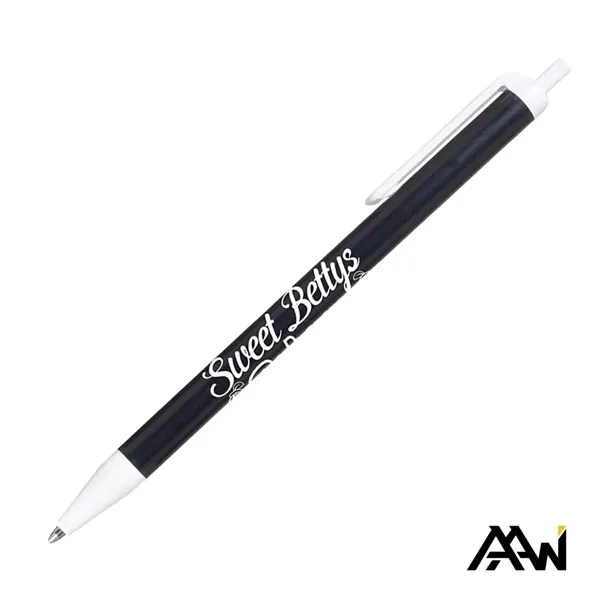 Value Slim Pen w/Glossy Colored Barrel - Matte White Accent - Value Slim Pen w/Glossy Colored Barrel - Matte White Accent - Image 0 of 15