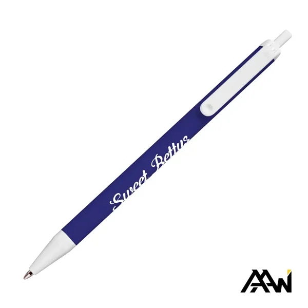 Value Slim Pen w/Glossy Colored Barrel - Matte White Accent - Value Slim Pen w/Glossy Colored Barrel - Matte White Accent - Image 1 of 15