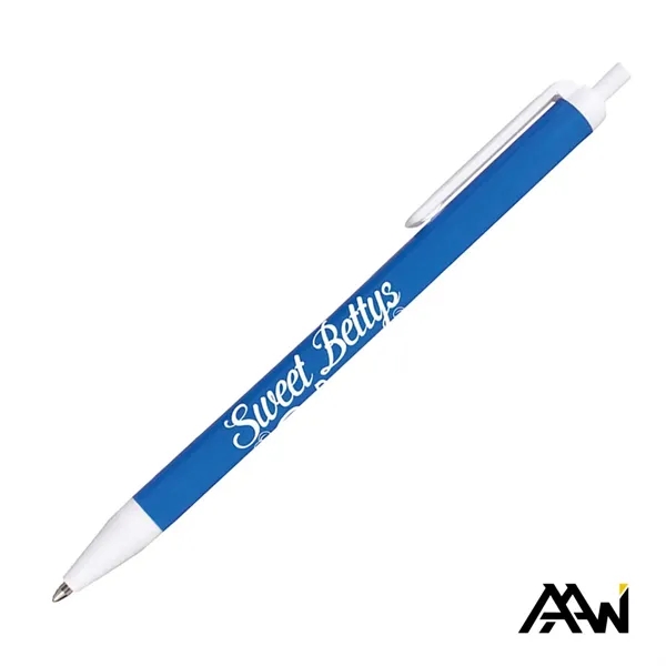 Value Slim Pen w/Glossy Colored Barrel - Matte White Accent - Value Slim Pen w/Glossy Colored Barrel - Matte White Accent - Image 4 of 15