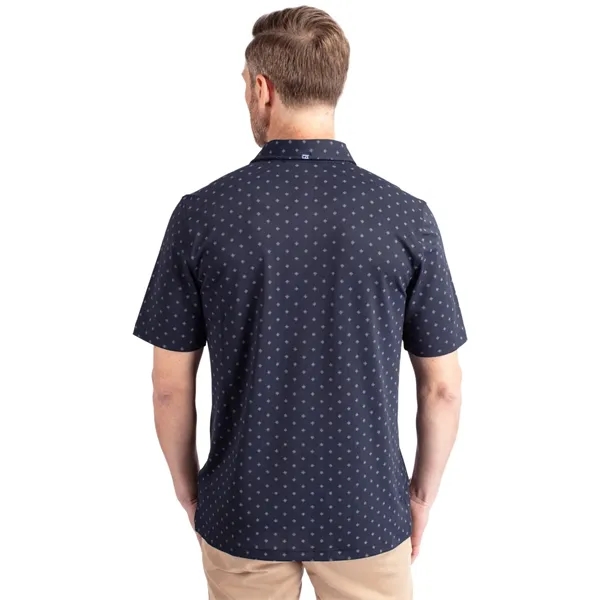 Cutter & Buck Virtue Eco Pique Tile Print Recycled Mens Polo - Cutter & Buck Virtue Eco Pique Tile Print Recycled Mens Polo - Image 11 of 37