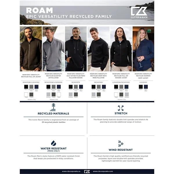 Cutter & Buck Roam Epic Versatility Recycled Full Zip Men... - Cutter & Buck Roam Epic Versatility Recycled Full Zip Men... - Image 1 of 26